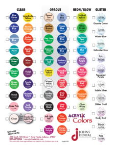 Ortho Color Chart - Johns Dental